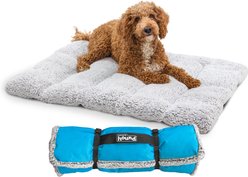 Outward Hound On-The-Go Travel Portable Roll-Up Mat Outdoor Pillow Dog & Cat Bed with Buckle, Durable Ripstop Exterior, Soft Fleece Interior & Water-Resistant Bottom, Gray, 36 x 27-in slide 1 of 6