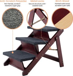 MeWang Wooden 3-in-1 Foldable, Portable Dog & Cat Stairs & Ramp, Brown, 24.8 x 17.2 x 19.5-in slide 2 of 9