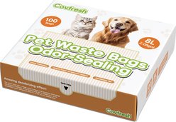 Covfresh Odor Blocking Unscented Cat Litter Bags with Handles, White, Large, 100 count