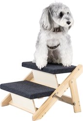 MeWang Wooden 3-in-1 Foldable, Portable, Non-Slip Dog & Cat Stairs & Ramp, 17.3 x 17.2 x 13.0-in