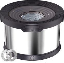 UPSKY Indoor/Outdoor Spill-Proof Anti-Splash Non-Skid Stainless Steel Slow Feeder Dog Water Bowl, 2.6-gal, Black