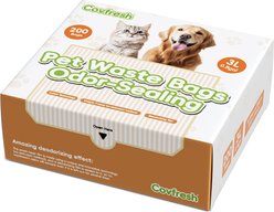 Covfresh Odor Blocking Unscented Cat Litter Bags with Handles, White, Small, 200 count