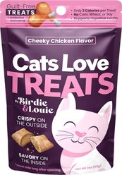 Birdie & Louie Cheeky Chicken Pillow Crunchy Cat Treats, 3-oz bag