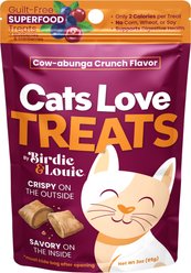 Birdie & Louie Cow-abunga Crunch Pillow Cat Treats, 3-oz bag
