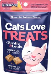 Birdie & Louie Slammin' Salmon Pillow Crunchy Cat Treats, 3-oz bag