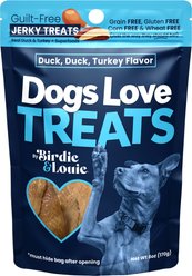 Birdie & Louie Duck, Duck, Turkey Jerky Dog Treats, 6-oz bag