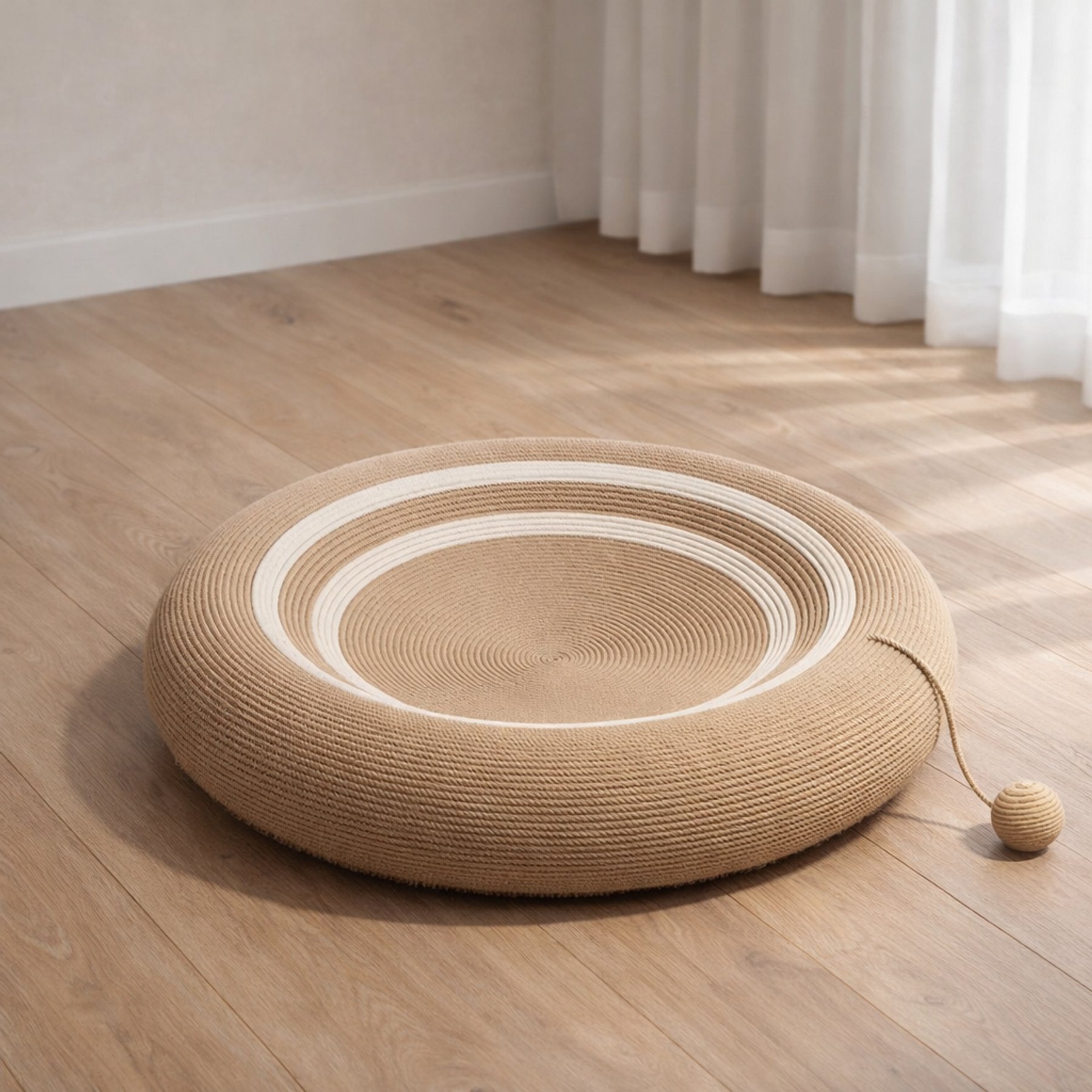 Fairela Round Sisal Scratcher Cat Bed