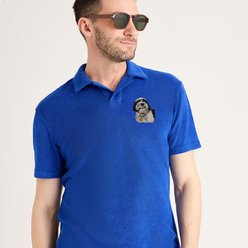 Jill Martin Personalized Embroidered Pet Men's Terry Polo, Royal Blue, XXX-Large slide 2 of 3