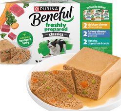 Purina Beneful Freshly Prepared Classics Variety Pack Chicken, Turkey & Lamb Wet Dog Food, 9.5-oz carton, 6 count