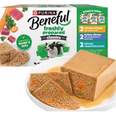 Purina Beneful Purina Beneful Freshly Prepared Classics Variety Pack Chicken, Turkey & Lamb Wet Dog Food, 9.5-oz carton, 6 count