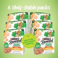 Purina Beneful Freshly Prepared Stews High Protein Chicken Dinner with Carrots & Rice Chunks in Gravy Wet Dog Food, 9.5-oz carton, 6 count slide 2 of 8