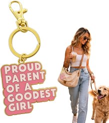 Sweet Paws x Five Dot Post Proud Parent of a Goodest Girl Enamel Bag Charm Keyring