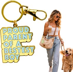 Sweet Paws x Five Dot Post Proud Parent of a Bestest Boy Enamel Bag Charm Keyring
