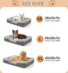 LFC PETS Water-resistant Orthopedic Bolster Dog & Cat Sofa Bed with Removable Cover, Grey, X-Large slide 2 of 9
