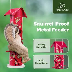 Kingsyard Metal Tube Wild Bird Feeder for Small Birds, Red slide 2 of 6