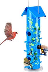 Kingsyard Metal Tube Wild Bird Feeder for Small Birds, Azure Blue