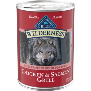 Blue Buffalo Wilderness Chicken & Salmon High-Protein Grain-Free Adult Canned Dog Food, 12.5-oz, case of 12