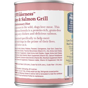 Blue Buffalo Wilderness Chicken & Salmon High-Protein Grain-Free Adult Canned Dog Food, 12.5-oz, case of 12