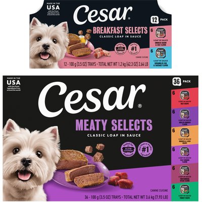 Cesar Cesar Classic Loaf in Sauce Variety Pack + Breakfast Classic Loaf in Sauce Variety Pack Small Breed Wet Dog Food