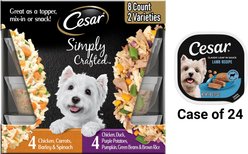 Cesar Classic Loaf in Sauce Lamb Recipe Wet Food + Simply Crafted Variety Pack Wet Dog Food Meal Topper