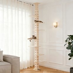 Coziwow Floor to Ceiling Adjustable Height Cat Tree Tower, 98-114in, Yellow