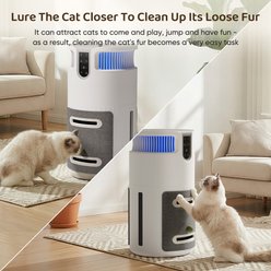 Alifuraha HEPA Filter 300 Sqft Coverage Smart App Control Cat Air Purifier with Scratcher & Catnip Ball, White slide 2 of 7