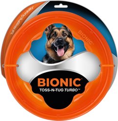 Bionic High-Visibility Ultimate Three-in-One Exercise Weels & Balls Toss-N-Tug Turbo Dog Toy, Orange