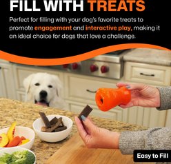 Bionic Tough Chewer Treat Dispenser Dog Toy, Orange, Medium slide 2 of 9
