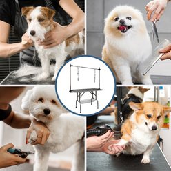 PawsNestParlor Foldable Dog Bath Grooming Table with Adjustable Height Arm, Black, 46-in slide 2 of 7