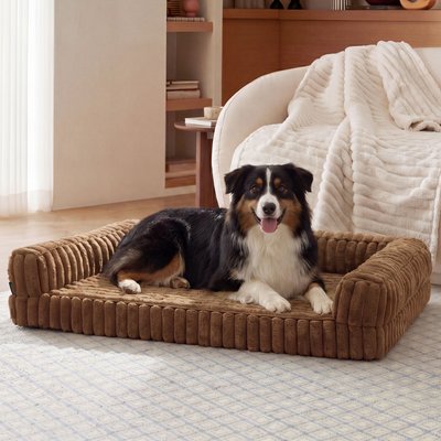 Bedsure Bedsure ComfyFleece Orthopedic Waterproof Dog Sofa Bed with Corduroy Removable Cover, Brown, X-Large