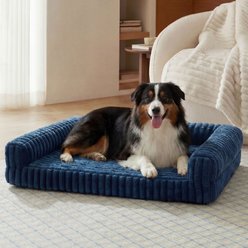 Bedsure ComfyFleece Orthopedic Waterproof Dog Sofa Bed with Corduroy Removable Cover, Blue, X-Large slide 1 of 7