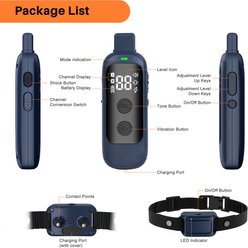 PATPET 2025 IPX7 Waterproof Dog Training Collar, Blue slide 2 of 7