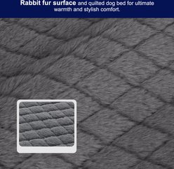 MIXJOY Orthopedic Rabbit Fur Quilted Sofa Style Removable Cover Bolster Dog Bed, Grey, XX-Large slide 2 of 8