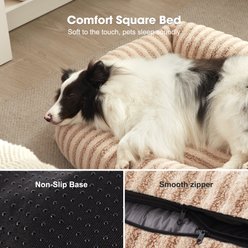 MIXJOY Square Raised Waterproof Dog Bed with Removable Cover & Non-Slip Base, Brown, Large slide 2 of 9