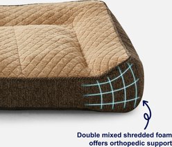 MIXJOY Orthopedic Rabbit Fur Quilted Sofa Style Removable Cover Bolster Dog Bed, Brown, Large Plus slide 2 of 8