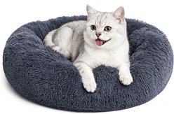 MIXJOY Ultra Soft Machine Washable Bolster Dog & Cat Bed, Dark Grey, X-Small slide 1 of 8