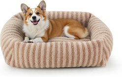 MIXJOY Square Raised Waterproof Dog Bed with Removable Cover & Non-Slip Base, Brown, Large