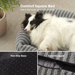 MIXJOY Square Raised Waterproof Dog Bed with Removable Cover & Non-Slip Base, Grey, Medium: 30 x 24 x 8-in slide 2 of 9