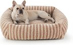 MIXJOY Square Raised Waterproof Dog Bed with Removable Cover & Non-Slip Base, Brown, Medium