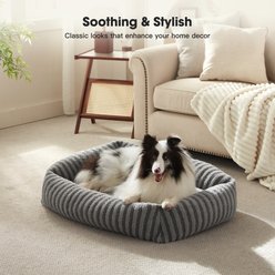 MIXJOY Square Raised Waterproof Dog Bed with Removable Cover & Non-Slip Base, Light Gray, Small slide 2 of 9