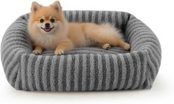 MIXJOY Square Raised Waterproof Dog Bed with Removable Cover & Non-Slip Base, Light Gray, Medium