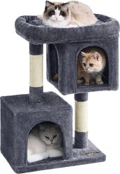 FEANDREA Multi-Level Plush Cat Tree & Condo, 29.1-in, Smoky Gray