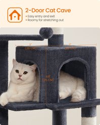 FEANDREA Plush Cat Tree & Condo, 44.1-in, Smoky Gray slide 2 of 9