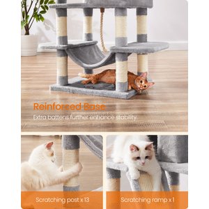FEANDREA Tall Plush Cat Tree & Condo, 66.1-in, Light Gray