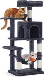 FEANDREA Plush Cat Tree & Condo, 44.1-in, Smoky Gray