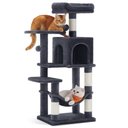 FEANDREA Plush Cat Tree & Condo, 44.1-in, Smoky Gray
