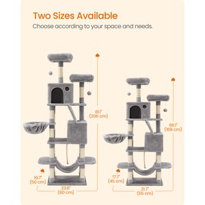 FEANDREA Tall Plush Cat Tree & Condo, 66.1-in, Light Gray