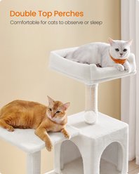 FEANDREA Plush Cat Tree & Condo, 56.3-in, Cream White slide 2 of 6