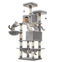 FEANDREA Tall Plush Cat Tree & Condo, 66.1-in, Light Gray