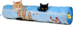 Angry Birds Four Entry Interactive Play Tunnel with Hanging Cat Toy, Multicolor, 45 x 9.5-in